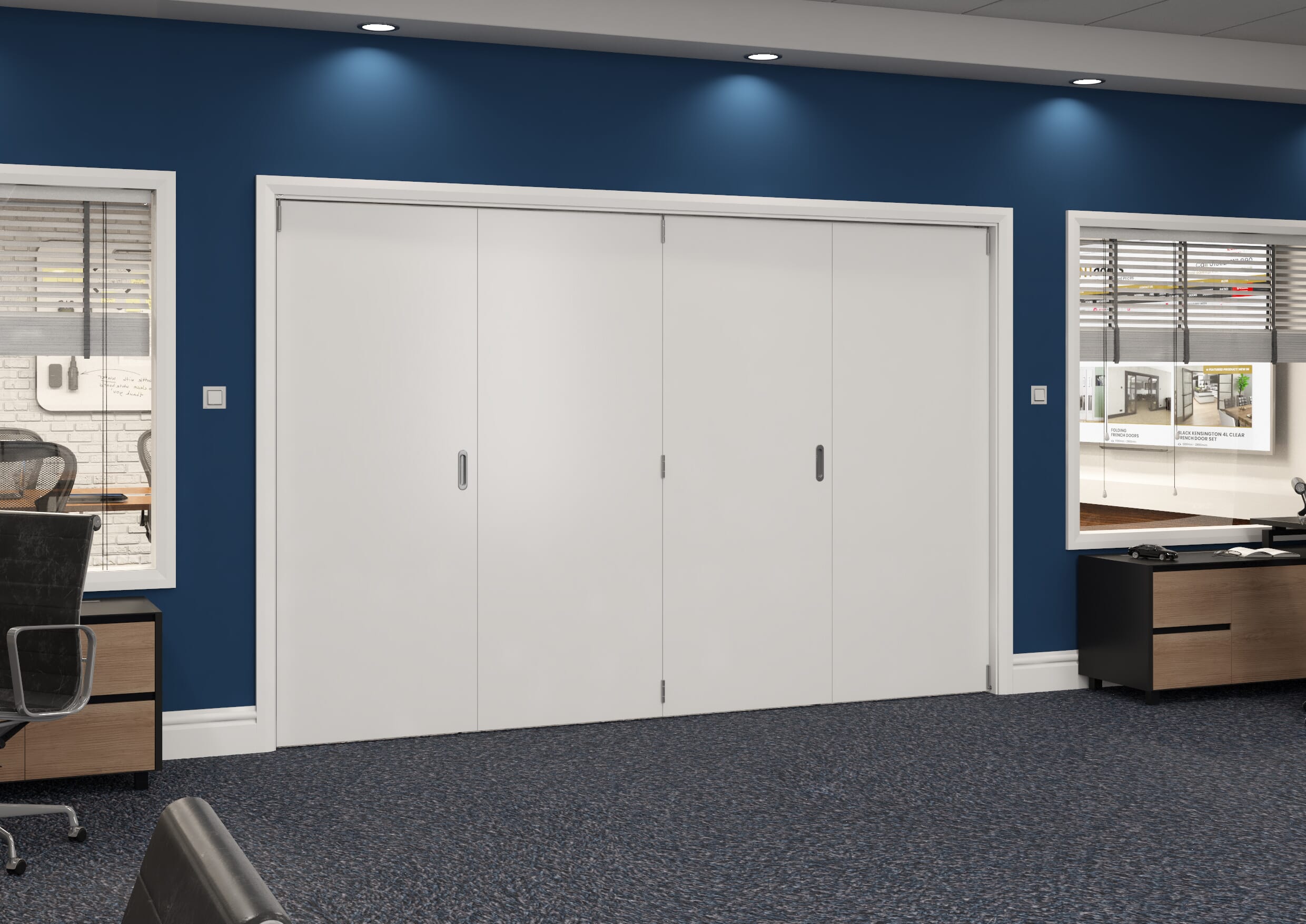 3129x2060x133mm White Flush Prefinished Roomfold Grande (4+0) Image