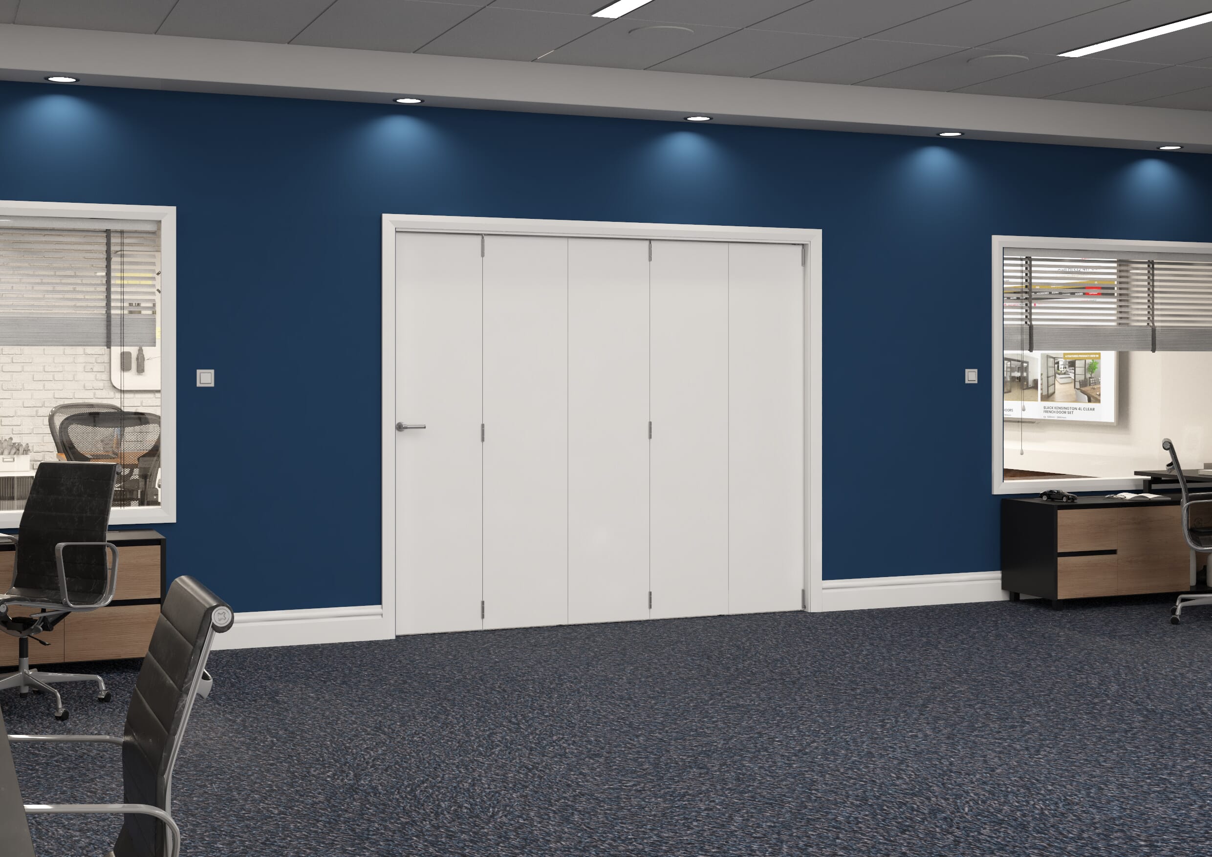 2366x2060x133mm White Flush Prefinished Roomfold Grande (5+0) Image