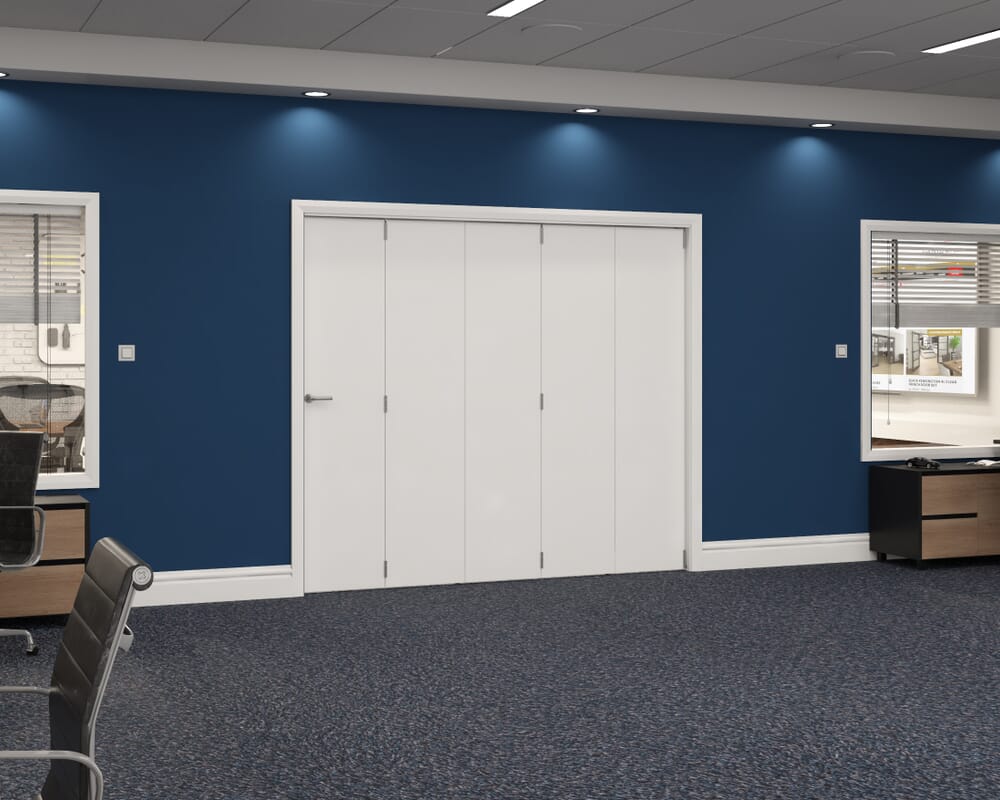 2366x2060x133mm White Flush Prefinished Roomfold Grande (5+0)