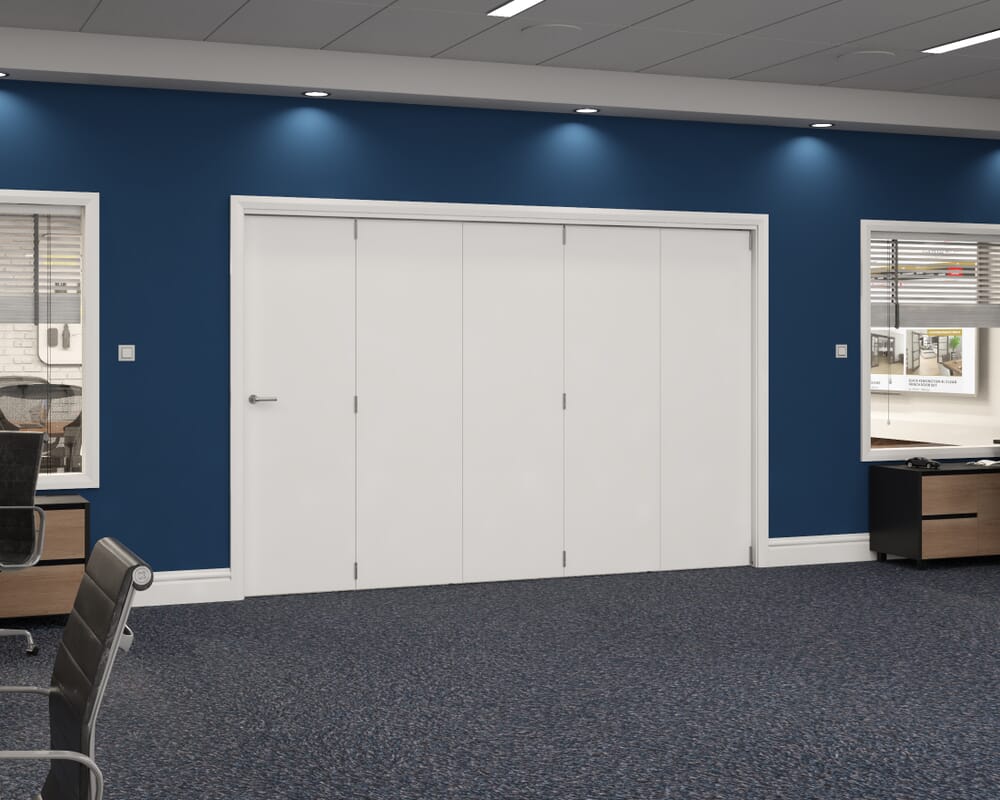 3131x2060x133mm White Flush Prefinished Roomfold Grande (5+0)