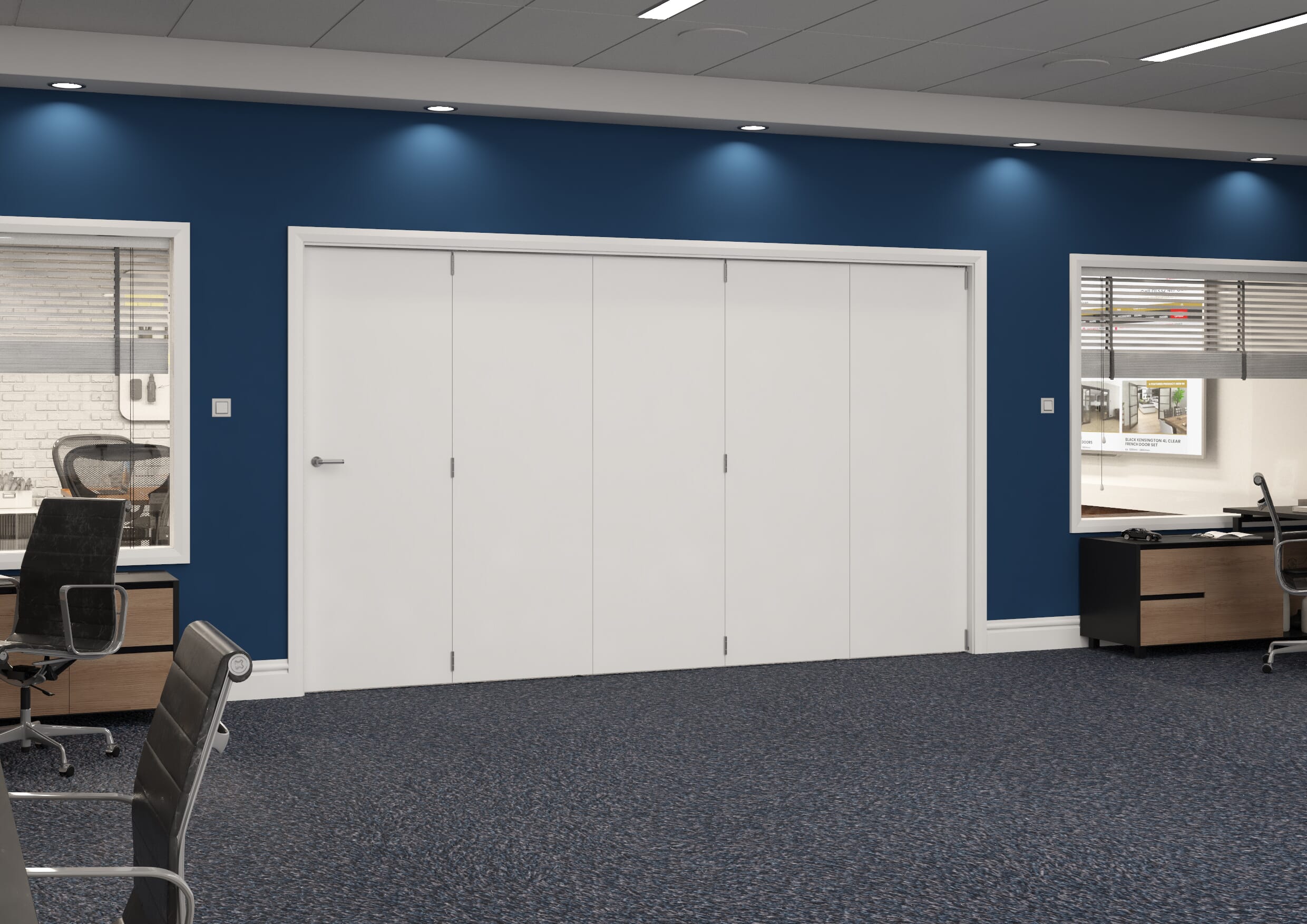 3511x2060x133mm White Flush Prefinished Roomfold Grande (5+0) Image