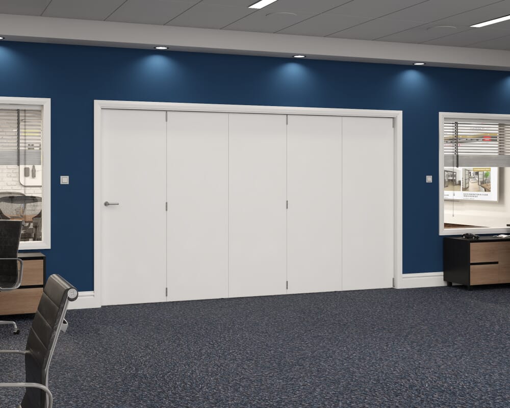 3511x2060x133mm White Flush Prefinished Roomfold Grande (5+0)