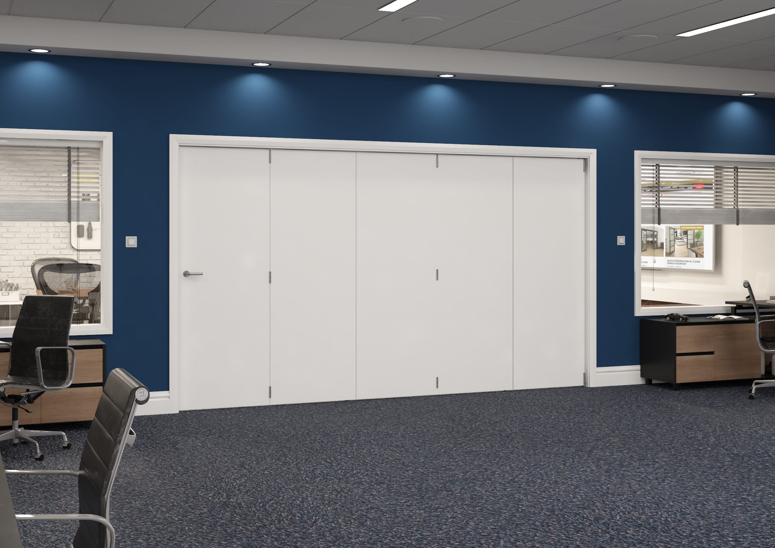 3636x2060x133mm White Flush Prefinished Roomfold Grande (5+0) Image