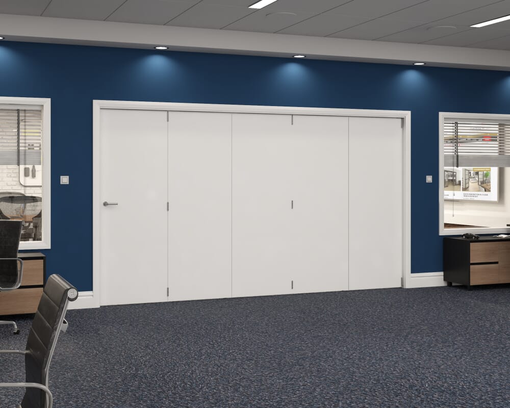 3636x2060x133mm White Flush Prefinished Roomfold Grande (5+0)