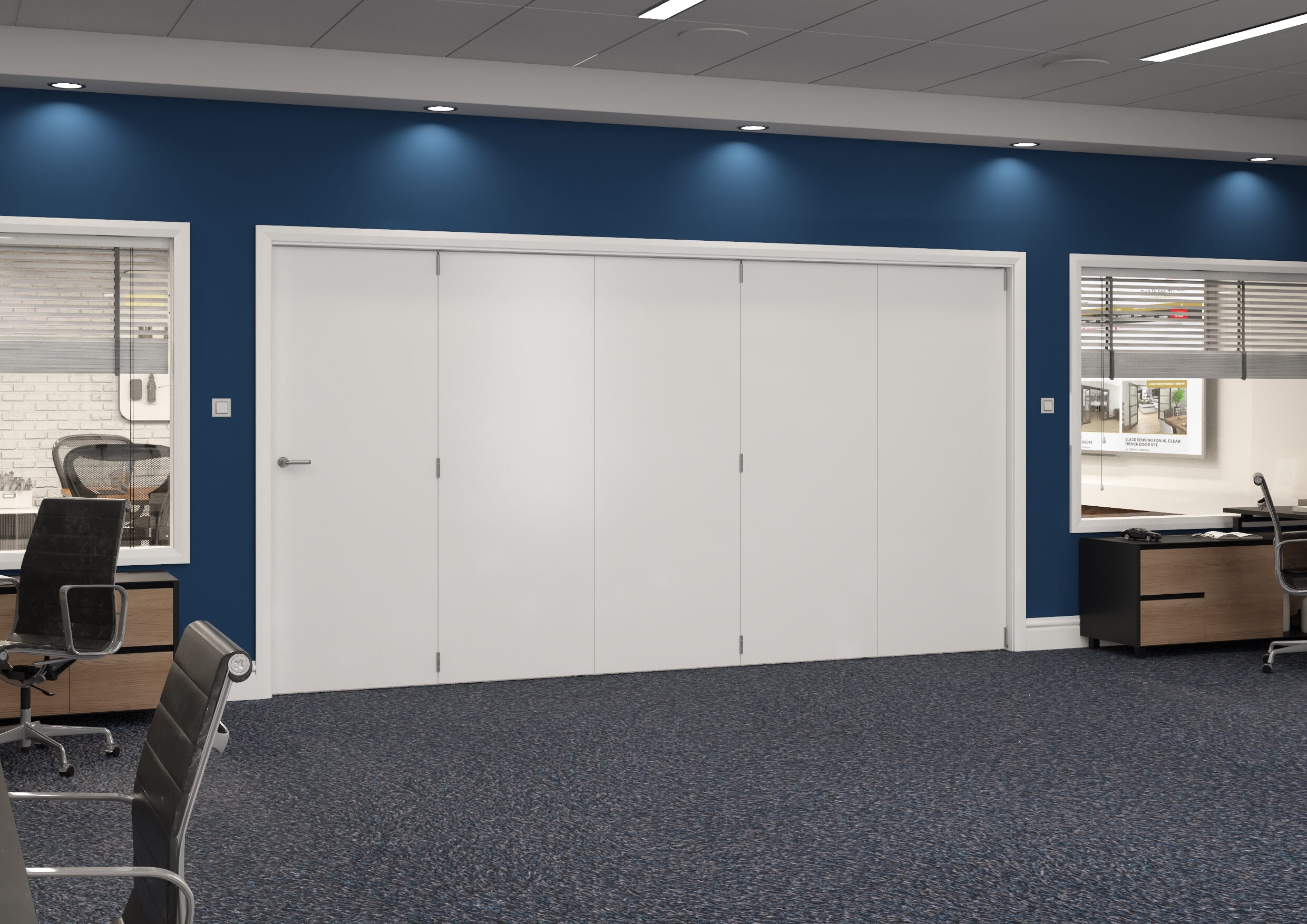 3891x2060x133mm White Flush Prefinished Roomfold Grande (5+0) Image