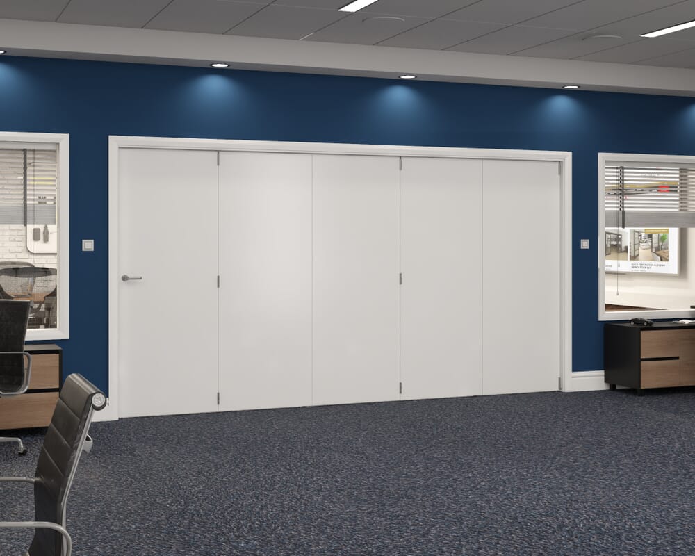 3891x2060x133mm White Flush Prefinished Roomfold Grande (5+0)