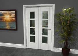 Iseo White 4 Light Clear 2 Door Roomfold Grande (2 + 0 X 610mm Doors) Image