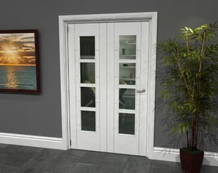 Iseo White 4 Light Clear 2 Door Roomfold Grande (2 + 0 x 610mm Doors)