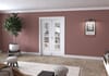 White Primed Ladder 4 Lite Clear Glazed Roomfold Doorset