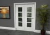 White Primed Ladder 4 Lite Clear Glazed Roomfold Doorset