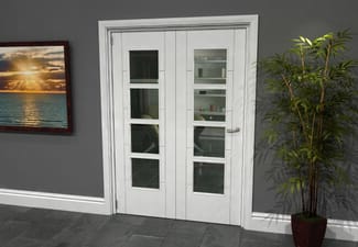 Iseo White 4 Light Clear 2 Door Roomfold Grande (2 + 0 x 686mm Doors)