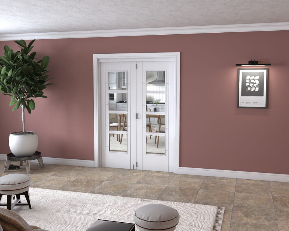 Iseo White 4 Light Clear 2 Door Roomfold Grande (2 + 0 x 711mm Doors)