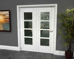 Iseo White 4 Light Clear 2 Door Roomfold Grande (2 + 0 x 762mm Doors)