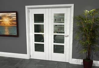 Iseo White 4 Light Clear 2 Door Roomfold Grande (2 + 0 x 762mm Doors)