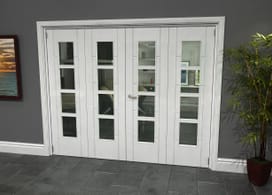 Iseo White 4 Light Clear 4 Door Roomfold Grande (2 + 2 X 610mm Doors) Image