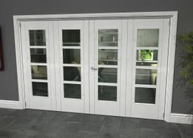 Iseo White 4 Light Clear 4 Door Roomfold Grande (2 + 2 X 762mm Doors) Image