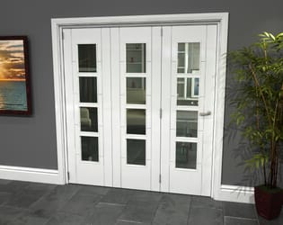 Iseo White 4 Light Clear 3 Door Roomfold Grande (3 + 0 x 610mm Doors)