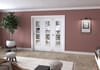 White Primed Ladder 4 Lite Clear Glazed Roomfold Doorset