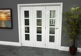 Iseo White 4 Light Clear 3 Door Roomfold Grande (3 + 0 x 610mm Doors)