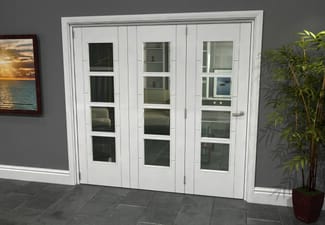 Iseo White 4 Light Clear 3 Door Roomfold Grande (3 + 0 x 686mm Doors)