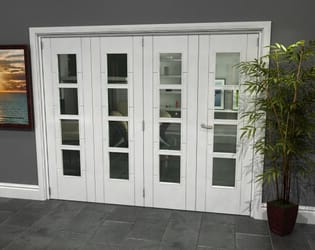 Iseo White 4 Light Clear 4 Door Roomfold Grande (3 + 1 x 610mm Doors)
