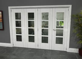 Iseo White 4 Light Clear 4 Door Roomfold Grande (3 + 1 X 686mm Doors) Image