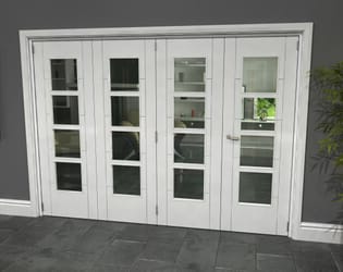 Iseo White 4 Light Clear 4 Door Roomfold Grande (3 + 1 x 686mm Doors)