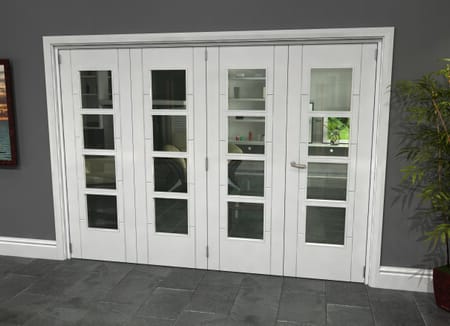 Iseo White 4 Light Clear 4 Door Roomfold Grande (3 + 1 x 686mm Doors)