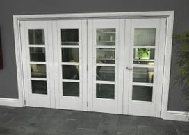 Iseo White 4 Light Clear 4 Door Roomfold Grande (3 + 1 X 762mm Doors) Image