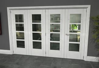Iseo White 4 Light Clear 4 Door Roomfold Grande (3 + 1 x 762mm Doors)