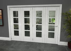 Iseo White 4 Light Clear 4 Door Roomfold Grande (4 + 0 X 686mm Doors) Image