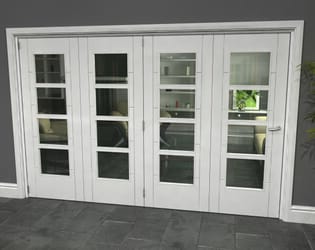 Iseo White 4 Light Clear 4 Door Roomfold Grande (4 + 0 x 762mm Doors)