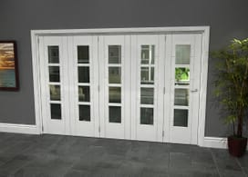 Iseo White 4 Light Clear 5 Door Roomfold Grande (5 + 0 X 610mm Doors) Image