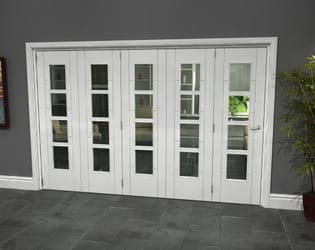 Iseo White 4 Light Clear 5 Door Roomfold Grande (5 + 0 x 610mm Doors)