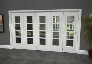 Iseo White 4 Light Clear 5 Door Roomfold Grande (5 + 0 x 686mm Doors)
