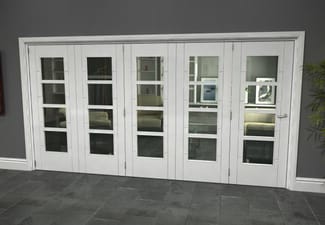 Iseo White 4 Light Clear 5 Door Roomfold Grande (5 + 0 x 762mm Doors)