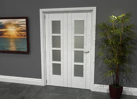 Iseo White 4 Light Frosted 2 Door Roomfold Grande (2 + 0 x 610mm Doors)