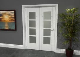 Iseo White 4 Light Frosted 2 Door Roomfold Grande (2 + 0 X 686mm Doors) Image