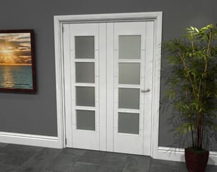 Iseo White 4 Light Frosted 2 Door Roomfold Grande (2 + 0 x 686mm Doors)