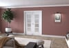White Primed Ladder 4 Lite Frosted Glazed Roomfold Doorset