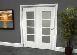 Iseo White 4 Light Frosted 2 Door Roomfold Grande (2 + 0 X 762mm Doors) Image