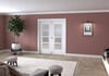 White Primed Ladder 4 Lite Frosted Glazed Roomfold Doorset