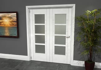 Iseo White 4 Light Frosted 2 Door Roomfold Grande (2 + 0 x 762mm Doors)