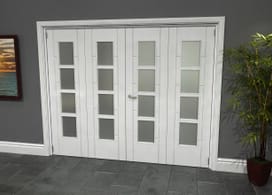 Iseo White 4 Light Frosted 4 Door Roomfold Grande (2 + 2 X 610mm Doors) Image