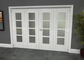 Iseo White 4 Light Frosted 4 Door Roomfold Grande (2 + 2 X 711mm Doors) Image