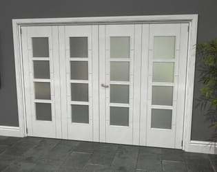 Iseo White 4 Light Frosted 4 Door Roomfold Grande (2 + 2 x 686mm Doors)