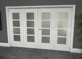 Iseo White 4 Light Frosted 4 Door Roomfold Grande (2 + 2 X 762mm Doors) Image