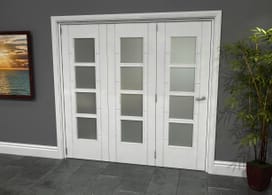 Iseo White 4 Light Frosted 3 Door Roomfold Grande (3 + 0 X 711mm Doors) Image