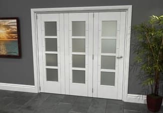 Iseo White 4 Light Frosted 3 Door Roomfold Grande (3 + 0 x 711mm Doors)