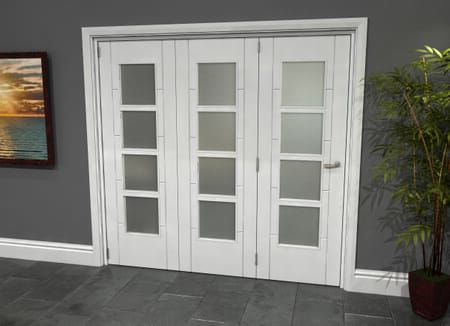 Iseo White 4 Light Frosted 3 Door Roomfold Grande (3 + 0 x 686mm Doors)